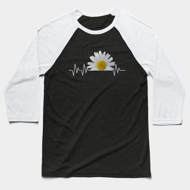 daisy flower daisies bloom floral heartbeat Baseball T-Shirt by rh_naturestyles